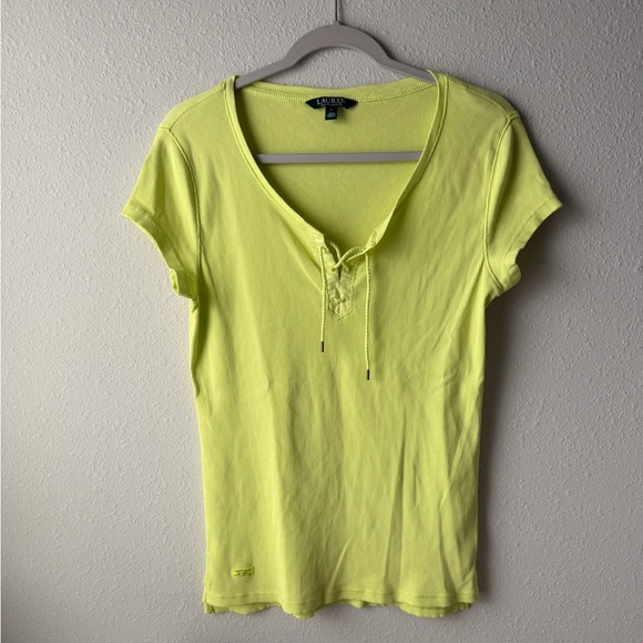 Lauren Ralph Lauren Tops - Ralph Lauren Neon Lace-Up Tee